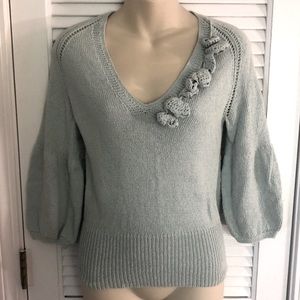 Marc Jacobs Puff Sleeve Crocheted Sweater S